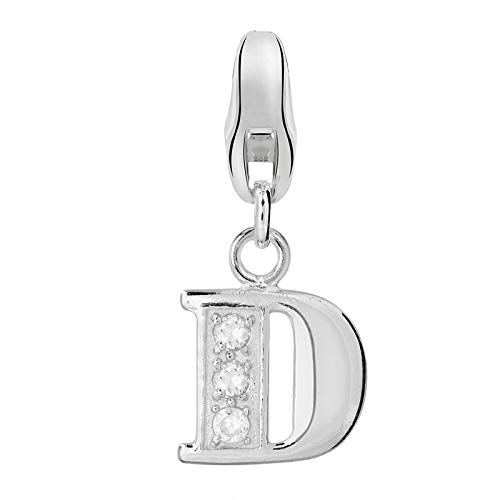 Dream Charms Charm Anhänger Buchstabe A bis Z mit Zirkonia aus echt Silber 925 (D) von Dream Charms