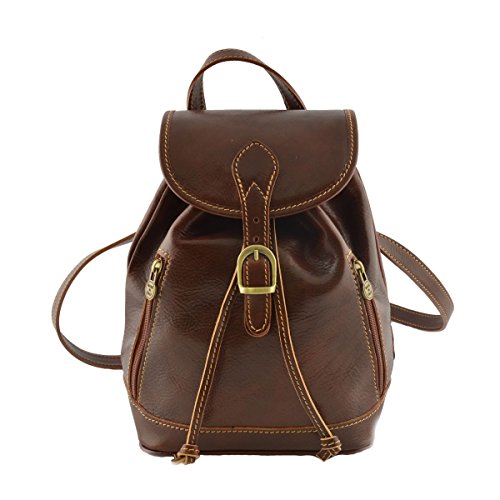 Dream Leather Bags Made in Italy toskanische echte Ledertaschen Damen Leder Rucksack Farbe Braun - Italienische Lederwaren - Rucksack von LEATHER Bags