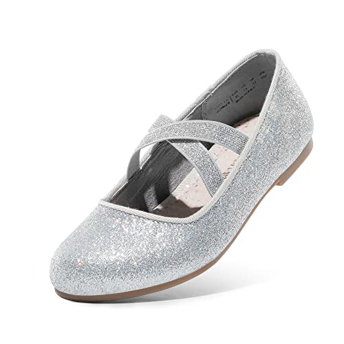 Dream Pairs Mädchen Mary Jane Strap Flache Schuhe Ballerinas Prinzessin Schuhe Flache Schulschuhe ANGIE-2-NEW-E NEU Silber-New 30 (EUR) von Dream Pairs