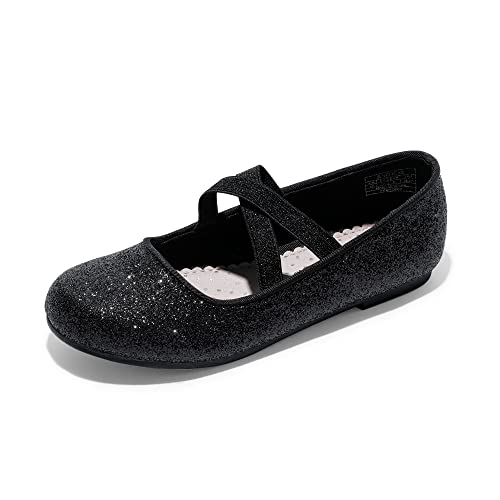 DREAM PAIRS Mädchen Flats Mary Jane Schnürschuhe Ballettschuhe Prinzessinnenschuhe Bequeme Flats Alltag Party Hochzeit,Size 28,Schwarz,Angie-2 von DREAM PAIRS