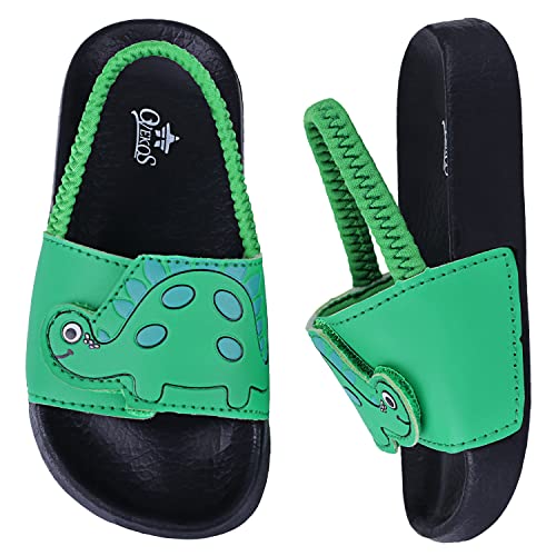 Badelatschen Kinder Jungen Badeschlappen Sommer Hausschuh rutschfest und Leicht Strand Slippers Karikatur Dusch Badeschuhe Weiche Flache Strand Sandalen 30 Grün von Dream QuanZhou