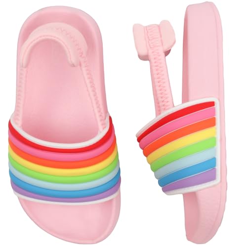 Dream QuanZhou Badelatschen Kinder Mädchen Badeschlappen Sommer Hausschuh Rutschfest und Leicht Strand Slippers Karikatur Dusch Badeschuhe Weiche Flache Strand Sandalen 21 Regenbogen von Dream QuanZhou