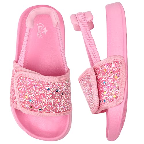 Badelatschen Kinder Mädchen Badeschlappen Sommer Hausschuh rutschfest und Leicht Strand Slippers Karikatur Dusch Badeschuhe Weiche Flache Strand Sandalen 27 Rosa von Dream QuanZhou