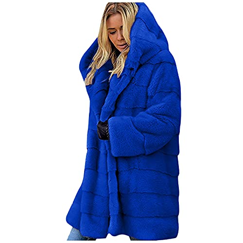 Beheizbare Jacke Frauen Dicke Warm Winterjacke Langarm Herbst Oversize Fleecejacken Damen Hoodie Sweatshirt,3-Blue,L von Dream Room