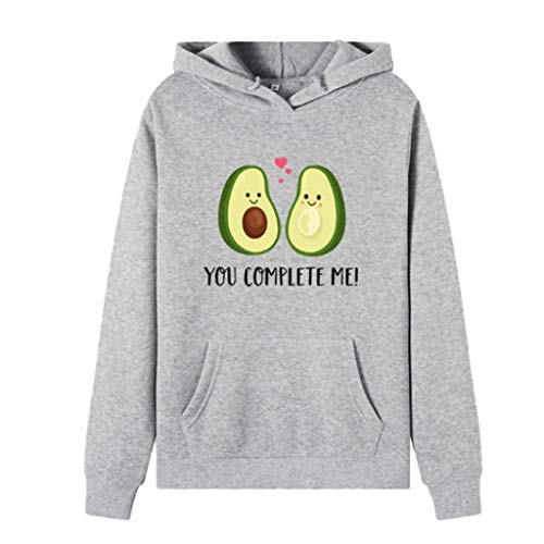 Damen Hoodie mit Kapuze Sweatshirt Kragen Avocado Druck Kapuzenpullover Langarm Casual Elegant Pulli Pullover Rollkragen Kapuzenpulli Herbst Winter Hoodie Sweatshirt von Dream Room