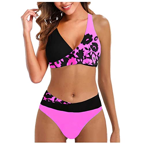 Dream Room Bikini Damen Bauchweg 2023 Damen Bikini Badeanzug Tankini FüR Shapewear Bauchweg Sport Zweiteiler Badebekleidung Bow Brust Mollig Mollige Sommer Tanga von Dream Room