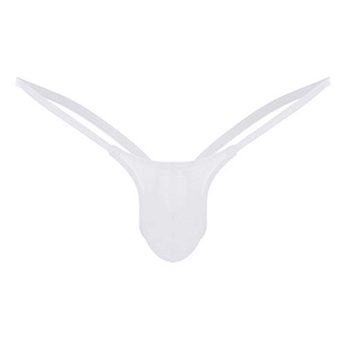 Dream Room Herren G-String Männer Unterwäsche Bikini Briefs Jockstrap Ouvert Thong Reizvolle Low Rise Slips Strings Tanga Erotik Dessous Unterwäsche Bulge Pouch Unterhosen (4XL, Weiß) von Dream Room