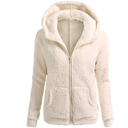 Dream Room Kuschel Jacke Dicke Warm Kapuzenpullover Langarm Winter Winter Oversize Pullover Von Frau Hoodie Pullover Jacken,Beige,L von Dream Room