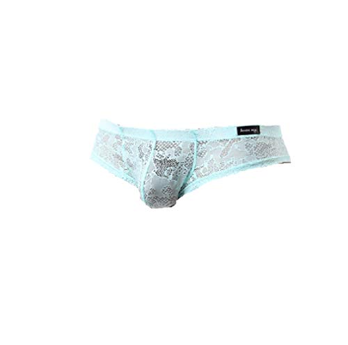 Herren Dessous Spitze Erotik Unterwäsche Slips Low Rise Sexy Lace G-Strings Reizvolles Dessous Unterwäsche Unterhose Mesh kleines Dreieck Höschen Bulge Pouch Unterwäsche für Men (XL, schwarz) von Dream Room