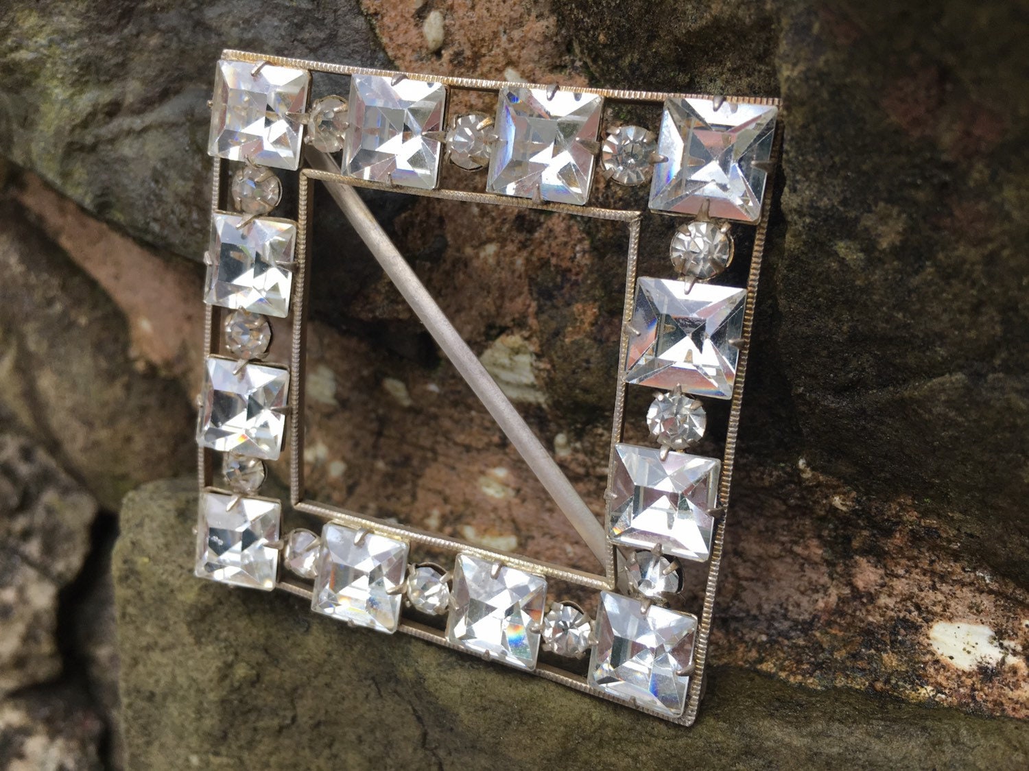Vintage Schal Clip, Quadrat Mit Großen Stift Set Strass von DreamAVintage