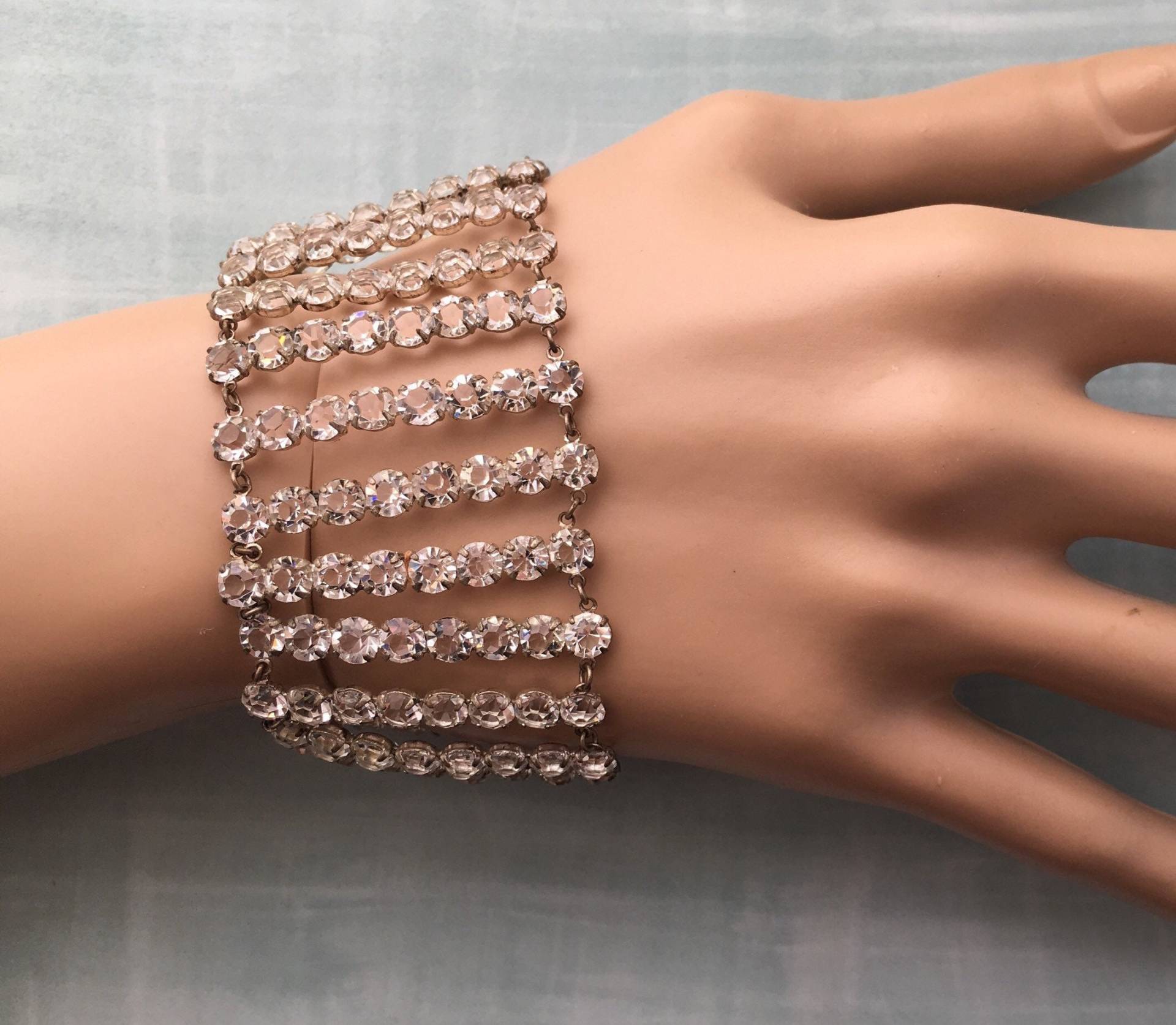 Vintage Strass, Art-Deco-Armband, 1920, Diamante Armband, Antike Strass Armband von DreamAVintage