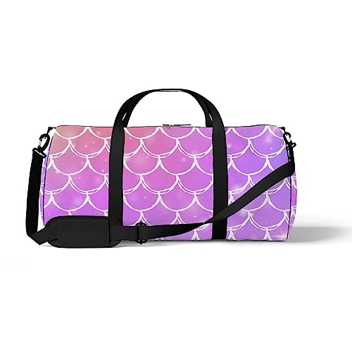 Sporttasche, Sporttasche, Meerjungfrau, Fischschuppen, Regenbogenfarben, gestreift, Schultertasche, Rucksack, Wochenendtasche, Fitnesstasche, Reisetasche, Color792, medium size, Reisetasche von DreamBay