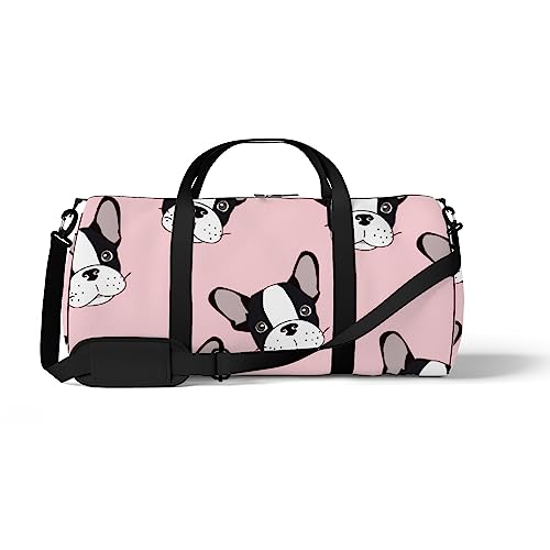 Sporttasche, Sporttasche, Tragetasche, Hund, Welpen, Cartoon, Tier, Rosa, Schultertasche, Rucksack, Wochenendtasche, Fitness-Reisetasche, Color1044, medium size, Reisetasche von DreamBay