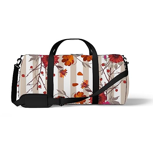 Sporttasche, Sporttasche, Vintage-Stil, ländliche Blumen, gestreift, Reisetasche, Wochenendtasche, Fitness-Seesack, Schultertasche, Rucksack, Color544, medium size, Reisetasche von DreamBay