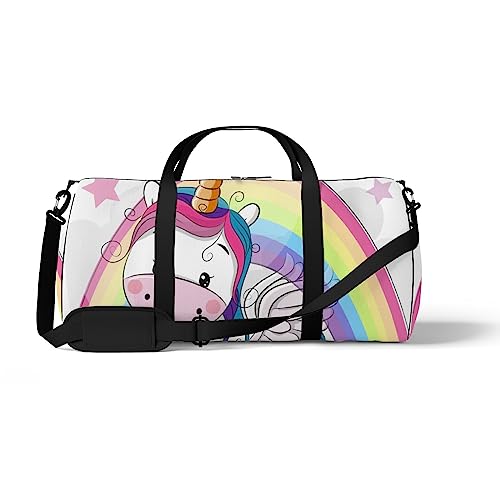 Sporttasche, Turnbeutel, Einhorn, Regenbogen, Wochenendtasche, Fitness, Seesack, Schultertasche, Rucksack, Reisetasche, Color1172, medium size, Reisetasche von DreamBay