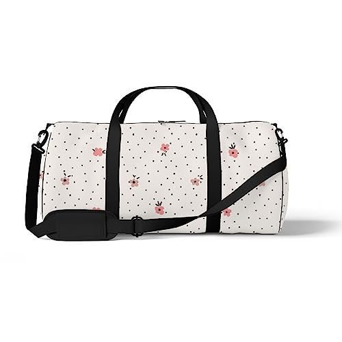 Sporttasche Turnbeutel Landhaus Garten Blumen Polka Dots Vintage Reisetasche Wochenende Tragetasche Fitness Duffel Sling Schultertasche Rucksack, Color520, medium size, Reisetasche von DreamBay