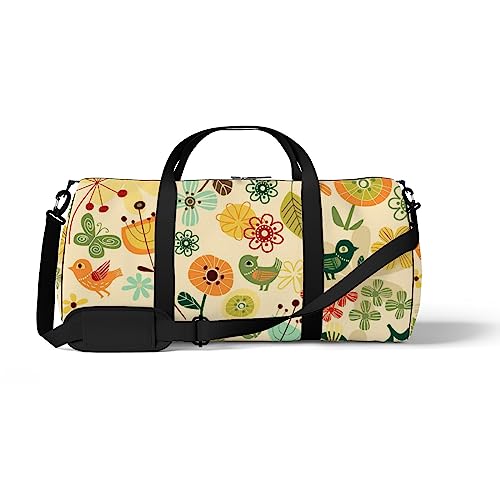 Sporttasche für Sport, Turnbeutel, Blumenmuster, Vögel, Blumen, Reisetasche, Wochenendtasche, Fitness, Seesack, Schultertasche, Rucksack, Farbe: 37, medium size, Reisetasche von DreamBay