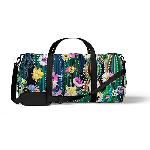 Sporttasche für Sport, Turnbeutel, Kaktus, grüne Blumen, tropische Reisetasche, Wochenendtasche, Fitness, Schultertasche, Rucksack, Color328, medium size, Reisetasche von DreamBay