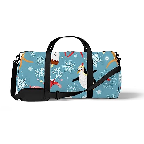 Sporttasche für Sport, Turnbeutel, Pinguin, Hirsch, blau, Reisetasche, Wochenendtasche, Fitness-Seesack, Schultertasche, Rucksack, Farbe: 34, medium size, Reisetasche von DreamBay