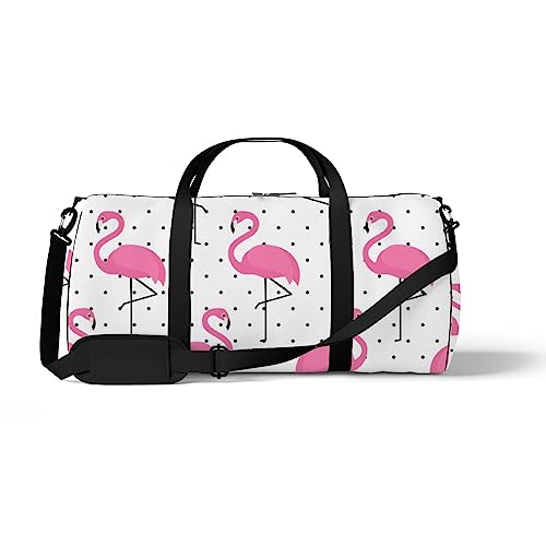 Sporttasche für Sport, Turnbeutel, gepunktet, Rosa, Flamingo, tropische Vögel, Reisetasche, Wochenendtasche, Fitness-Seesack, Schultertasche, Rucksack, Color709, medium size, Reisetasche von DreamBay