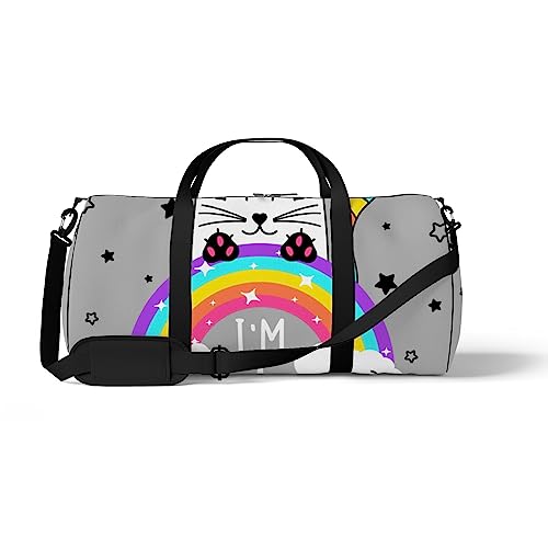 Sporttasche für Sport, Turnbeutel, niedliche Katzen, Tier, Regenbogen, Einhorn, Schultertasche, Rucksack, Wochenendtasche, Fitness-Reisetasche, Color1119, medium size, Reisetasche von DreamBay