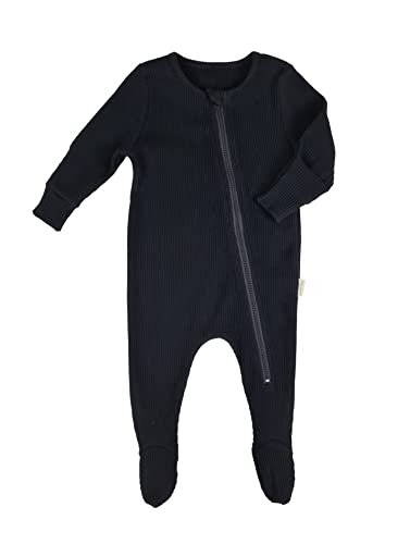 DreamBuy Unisex Baby Reißverschluss Kleinkind-Schlafanzüge (3-6 Monate, Schwarz) von DreamBuy