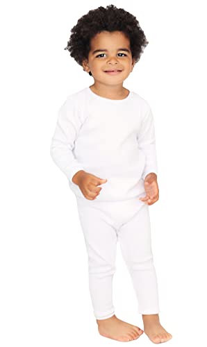 DreamBuy 20 Farben Gerippter Pyjama/Trainingsanzug/Loungewear Unisex Jungen und Mädchen Pyjamas Babykleidung Pyjamas für Frauen und Herren Pyjamas (6-7 Jahre, Weiß) von DreamBuy