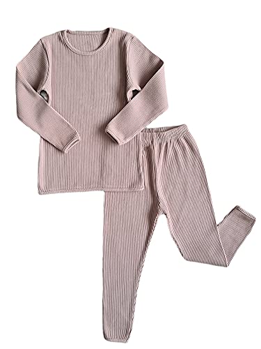 DreamBuy 20 Farben Gerippter Pyjama/Trainingsanzug/Loungewear Unisex Jungen und Mädchen Pyjamas Babykleidung Pyjamas für Frauen und Herren Pyjamas (Samtmokka, XL) von DreamBuy