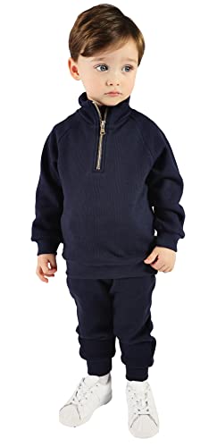 DreamBuy Kinder Fleece-Trainingsanzug – 2 Stück Jungen und Mädchen – gerippte Baumwolle, Weltall, 5-6 Jahre von DreamBuy