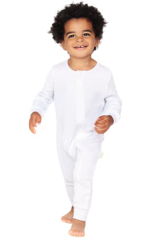DreamBuy Unisex Baby Reißverschluss Kleinkind-Schlafanzüge (6-12 Monate, Weiß) von DreamBuy