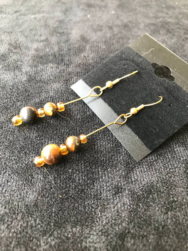 Braune Kugel-Ohrringe von DreamCreateEnjoyArt