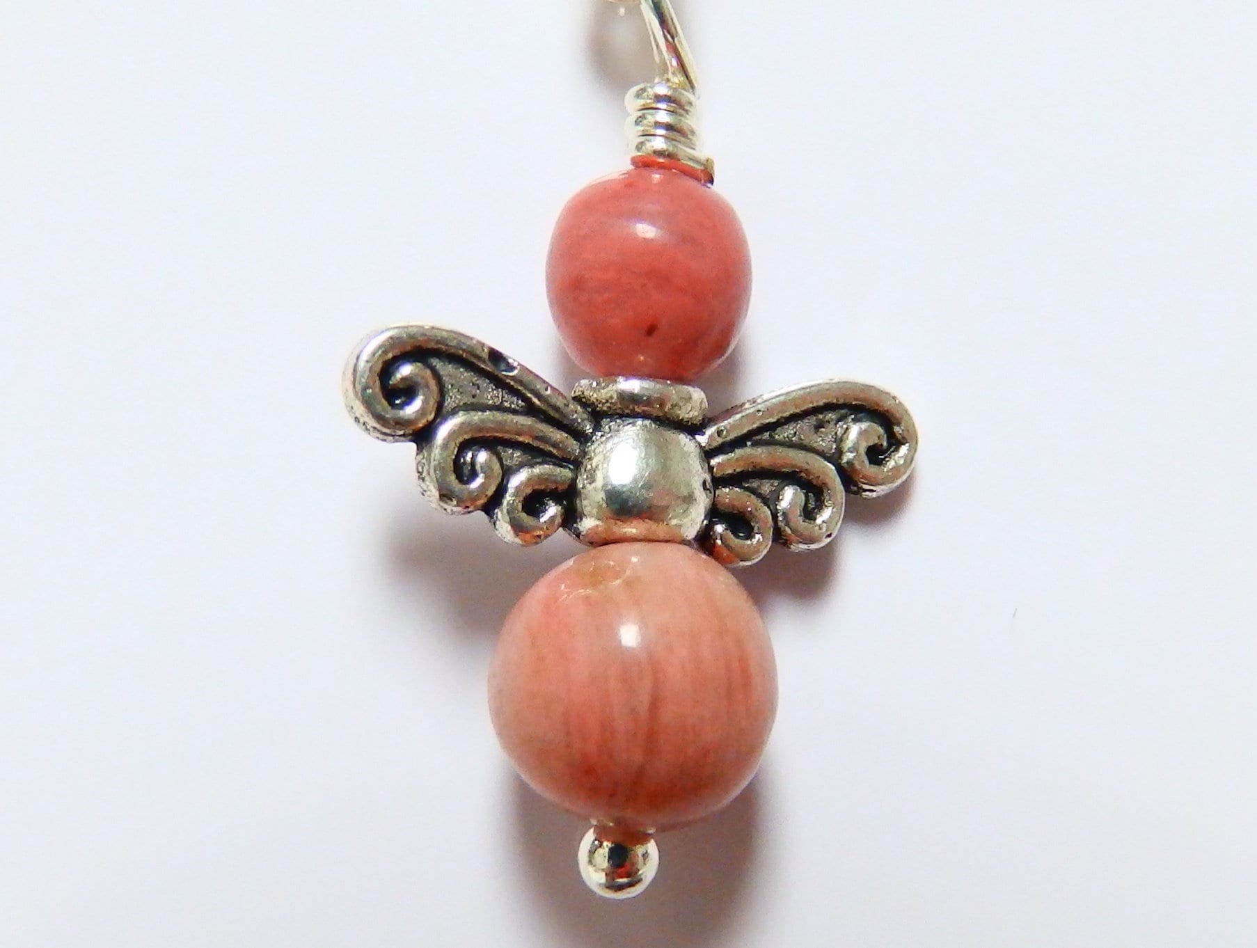 Schutzengel Charm Anhänger Rhodonit von DreamPearlsDesign