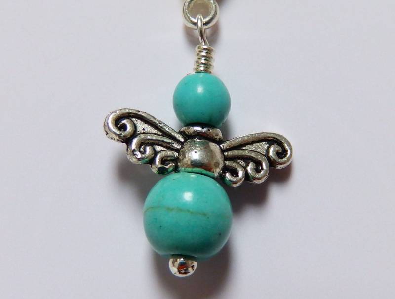 Schutzengel Charm Anhänger Sternzeichen Türkiser Howlite Howlith von DreamPearlsDesign