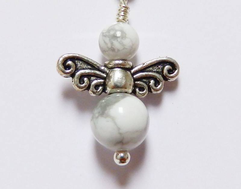 Schutzengel Charm Anhänger Sternzeichen Weißer Howlith Howlite Türkis von DreamPearlsDesign