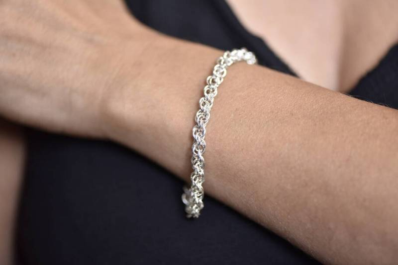 925 Silber Criss-Cross Kettenarmband von DreamSmithJewelry