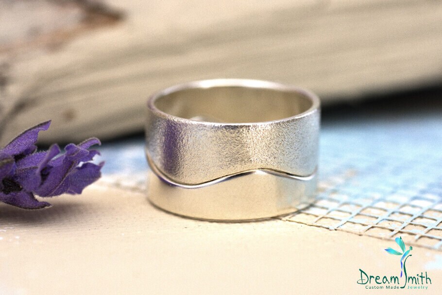 sterling Silber 2-In-1 Ring, Freundschaftsring, Ehering von DreamSmithJewelry