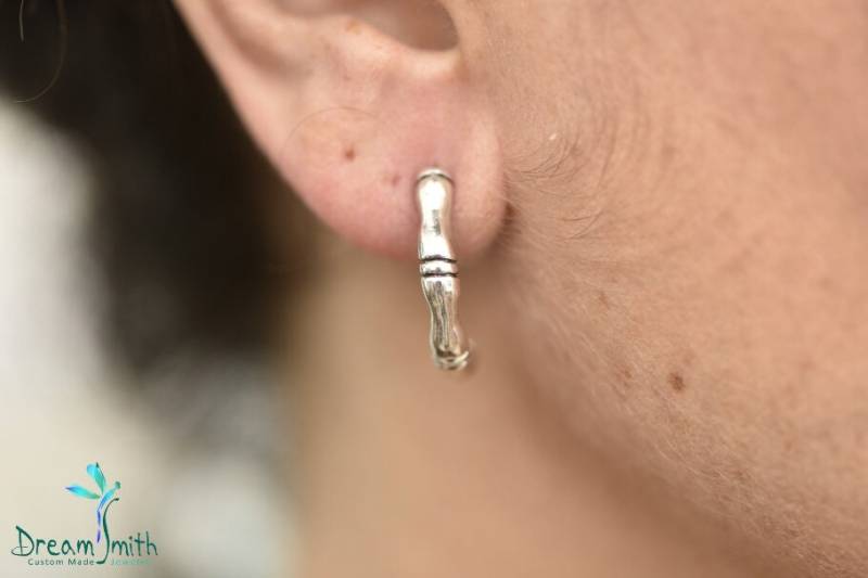 sterling Silber Bambus Ohrringe von DreamSmithJewelry