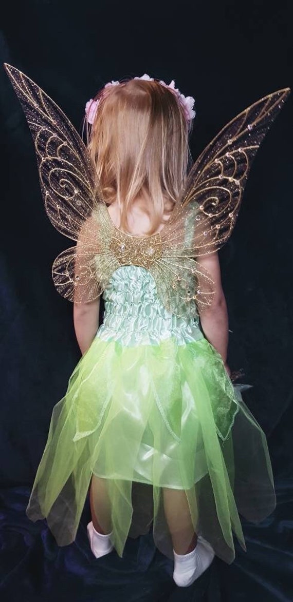 Glitzernde Gold Glitzernde Schmetterlingsflügel Mit Vielen Strasssteinen Feenkostüm Geschenk Für Mädchen Zum Kindergeburtstag Blumenmädchen von DreamWingsUA