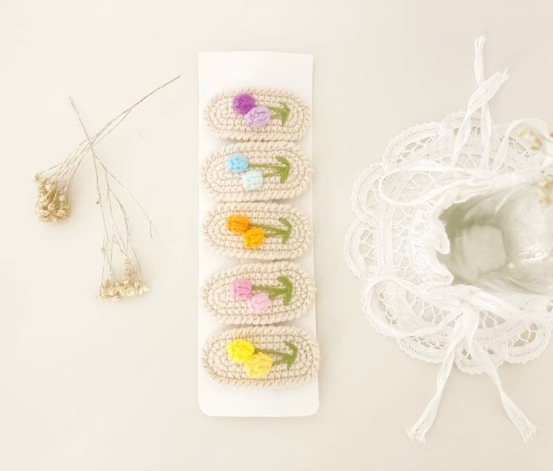 Gehäkelte Blumen Haarspangen, Haarspange Gänseblümchen, Haarspange, Handmade Haarspange, Häkel von DreamWoodLove