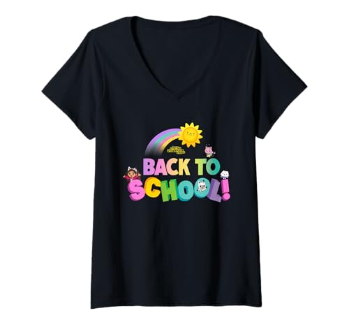 Damen DreamWorks Gabby’s Dollhouse Back to School Sunshine T-Shirt mit V-Ausschnitt Damen DreamWorks Gabby’s Dollhouse Back to School Sunshine T-Shirt mit V-Ausschnitt von DreamWorks Gabby’s Dollhouse