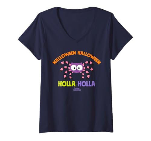Damen DreamWorks Gabby’s Dollhouse Halloween Holla Holla Spider T-Shirt mit V-Ausschnitt von DreamWorks Gabby’s Dollhouse