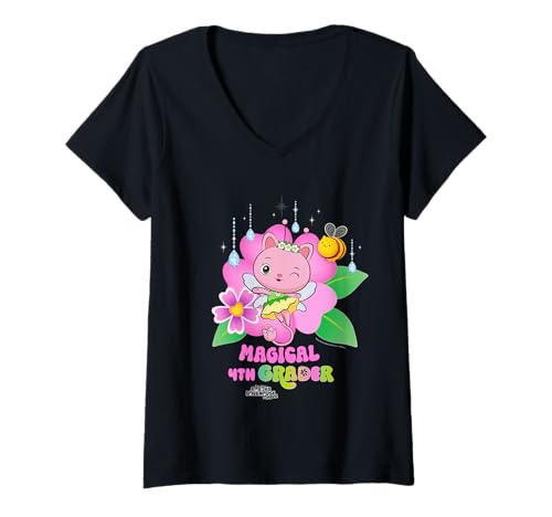 Damen DreamWorks Gabby’s Dollhouse Magical Fourth Grader T-Shirt mit V-Ausschnitt von DreamWorks Gabby’s Dollhouse