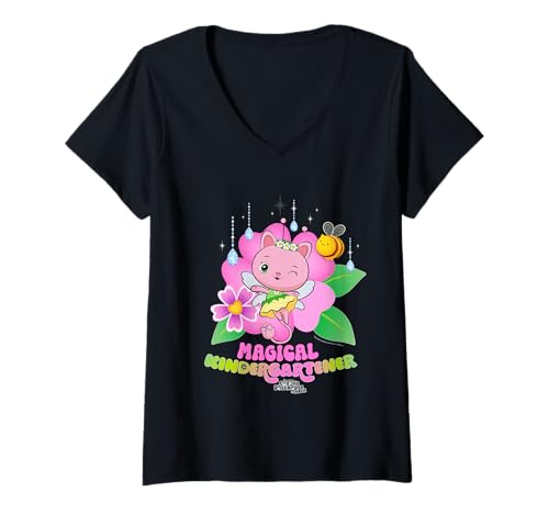 Damen DreamWorks Gabby’s Dollhouse Magical Kindergartener T-Shirt mit V-Ausschnitt von DreamWorks Gabby’s Dollhouse
