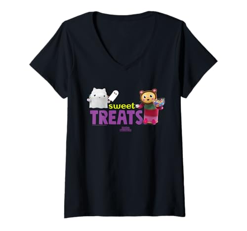 Damen DreamWorks Gabby’s Dollhouse Sweet Treats Halloween T-Shirt mit V-Ausschnitt von DreamWorks Gabby’s Dollhouse