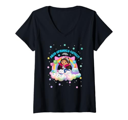 Damen DreamWorks Gabby’s Dollhouse The Movie Abso-Sprinkle-Lutely T-Shirt mit V-Ausschnitt Damen DreamWorks Gabby’s Dollhouse The Movie Abso-Sprinkle-Lutely T-Shirt mit V-Ausschnitt von DreamWorks Gabby’s Dollhouse