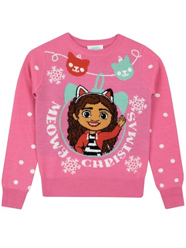 DreamWorks GABBY'S Dollhouse Weihnachtspulli | Madchen Weihnachtspullover | Gabbys Weihnachten Pulli Mädchen | Rosa 116 von DreamWorks
