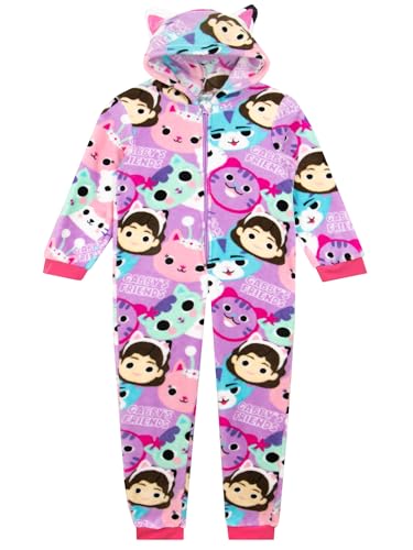 DreamWorks Gabbys Dollhouse Schlafanzug | Onesie Kinder | Jumpsuit Kinder Mädchen | Schlafoverall Madchen | Rosa 128 von DreamWorks