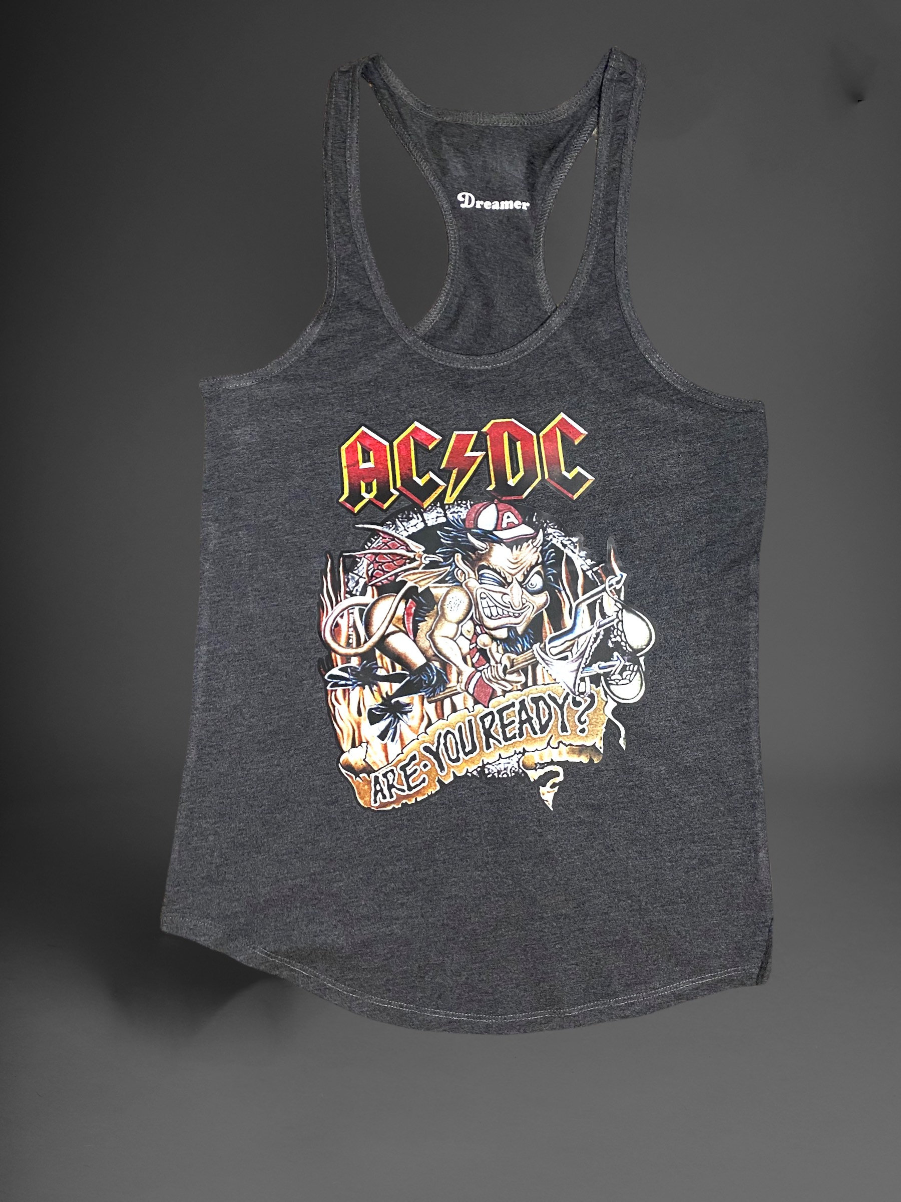 Dreamer Ac/Dc R U Ready Tank Top Hustle Sommer Retro Racerback T-Shirts Long Tail Crop Tops von DreamerKicks