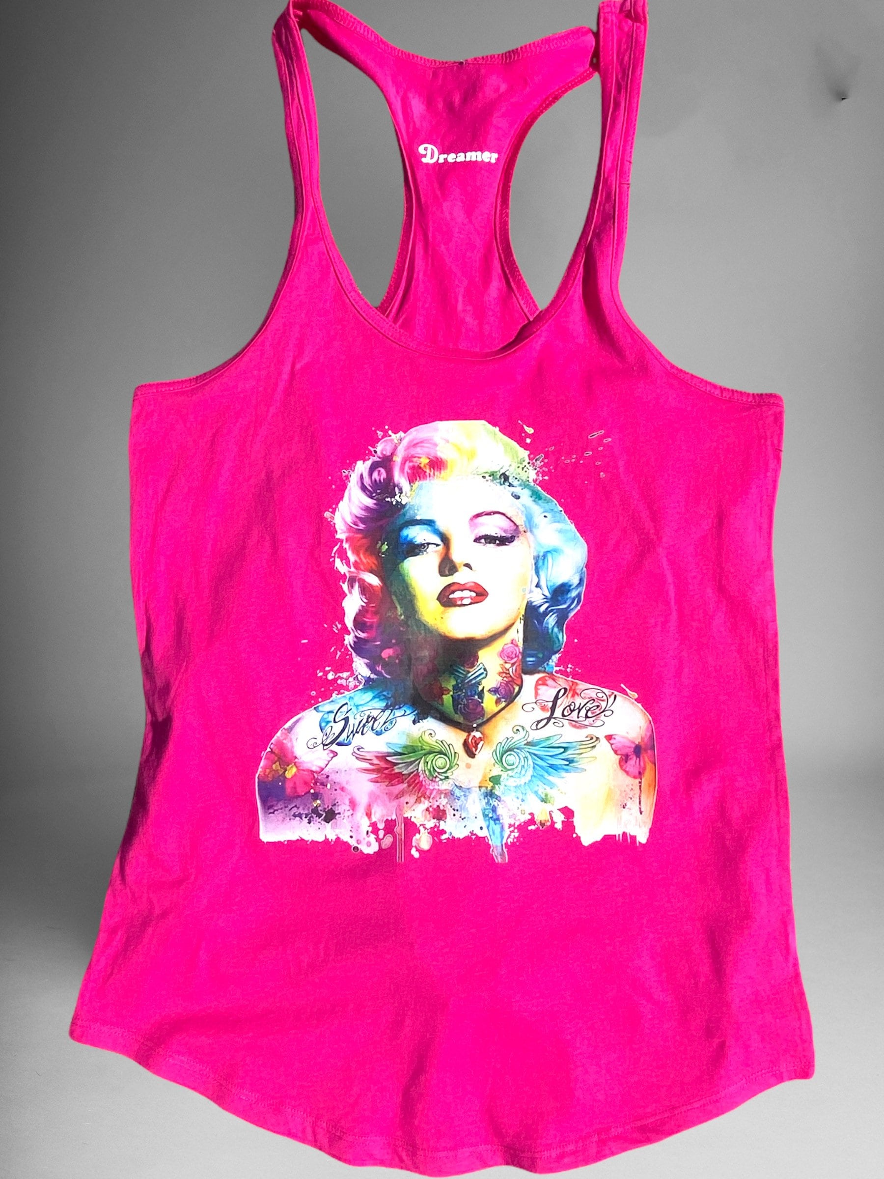 Dreamer Marilyn Monroe Sommer Retro Racerback T-Shirts Long Tail Crop Tops von DreamerKicks