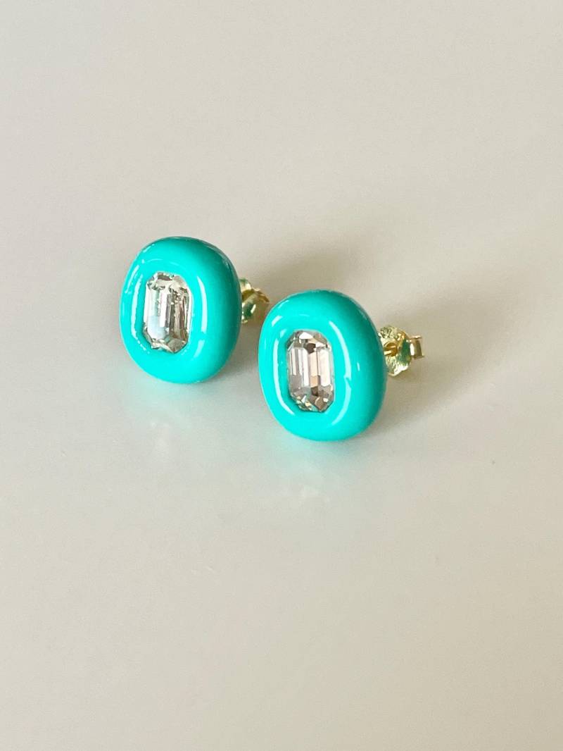 Passende Hand Geformten Polymer Und Swarovski Kristall Ohrstecker von DreamersJewelryCo